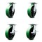 Service Caster 8 Inch Green Poly on Cast Iron Swivel Caster Set with Roller Bearings 2 Brakes SCC-35S820-PUR-GB-2-SLB-2 - alternate 1